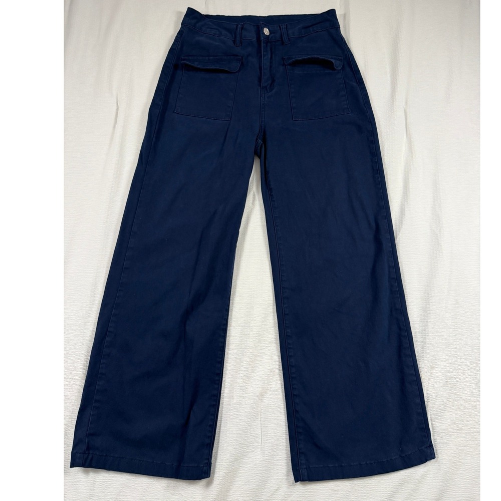 Dokotoo Womens Navy Blue High Waisted Wide Leg Pants 4 coastal workwear staple